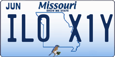 MO license plate IL0X1Y