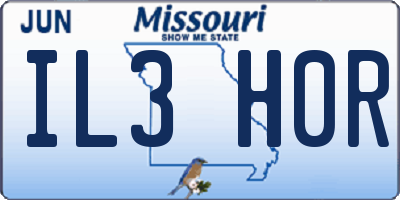 MO license plate IL3H0R