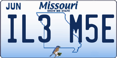MO license plate IL3M5E