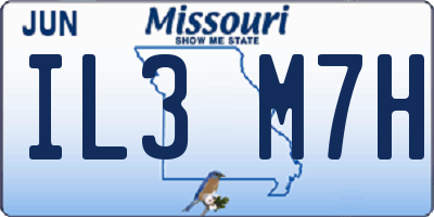 MO license plate IL3M7H