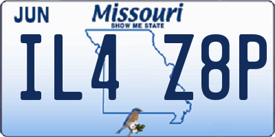 MO license plate IL4Z8P