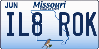 MO license plate IL8R0K