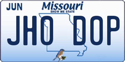 MO license plate JH0D0P
