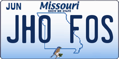 MO license plate JH0F0S