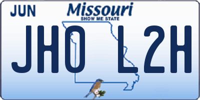 MO license plate JH0L2H