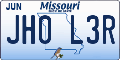 MO license plate JH0L3R