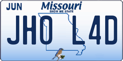 MO license plate JH0L4D