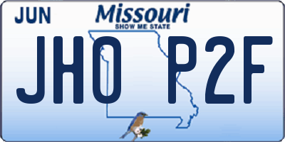 MO license plate JH0P2F