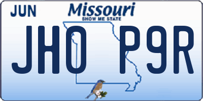 MO license plate JH0P9R
