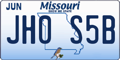 MO license plate JH0S5B