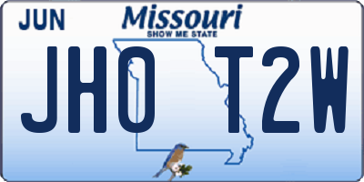 MO license plate JH0T2W