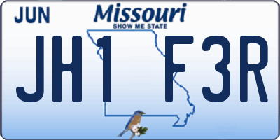 MO license plate JH1F3R
