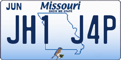 MO license plate JH1J4P