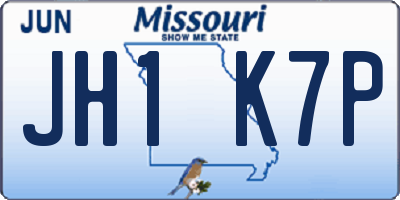 MO license plate JH1K7P