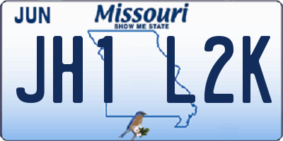 MO license plate JH1L2K