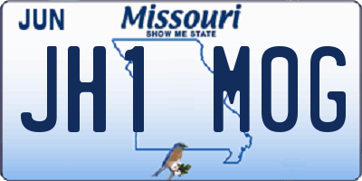 MO license plate JH1M0G