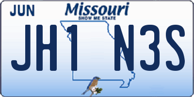 MO license plate JH1N3S