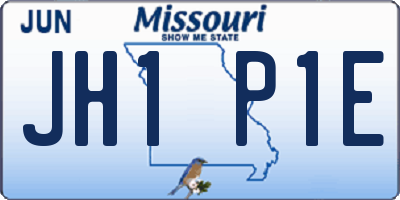 MO license plate JH1P1E