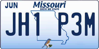 MO license plate JH1P3M