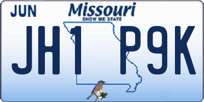 MO license plate JH1P9K