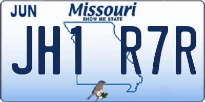 MO license plate JH1R7R