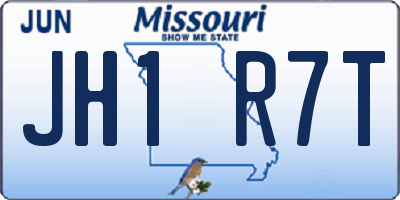 MO license plate JH1R7T