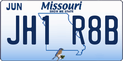 MO license plate JH1R8B