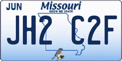 MO license plate JH2C2F