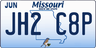 MO license plate JH2C8P