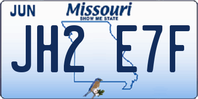 MO license plate JH2E7F