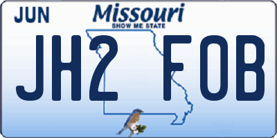 MO license plate JH2F0B