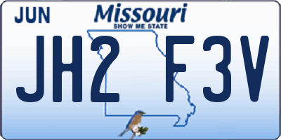 MO license plate JH2F3V