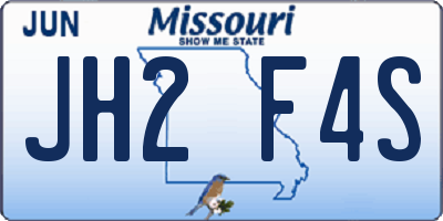 MO license plate JH2F4S