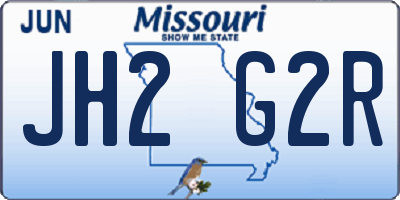 MO license plate JH2G2R