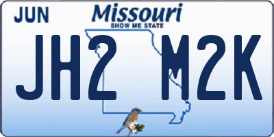 MO license plate JH2M2K