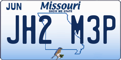 MO license plate JH2M3P