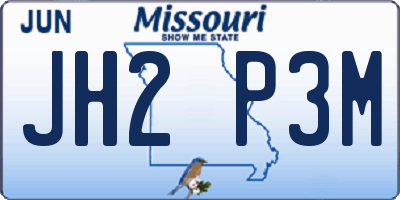 MO license plate JH2P3M