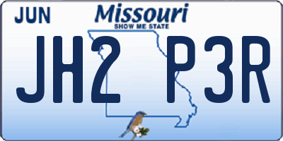 MO license plate JH2P3R