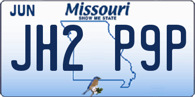 MO license plate JH2P9P