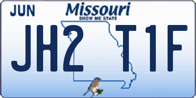 MO license plate JH2T1F