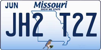 MO license plate JH2T2Z