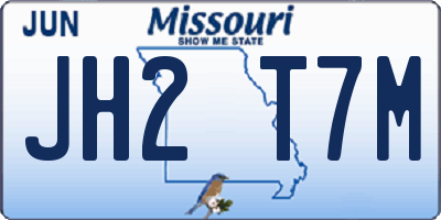 MO license plate JH2T7M