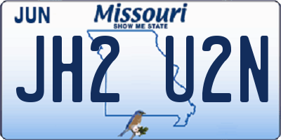 MO license plate JH2U2N