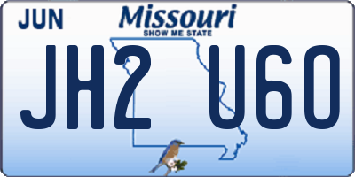 MO license plate JH2U6O
