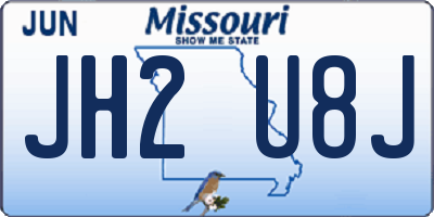 MO license plate JH2U8J