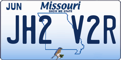 MO license plate JH2V2R