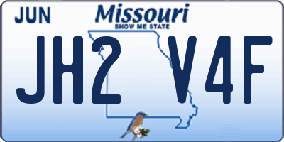 MO license plate JH2V4F
