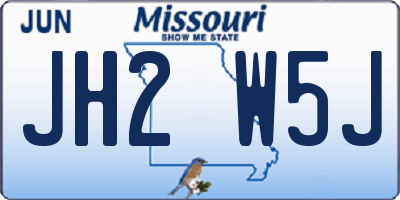 MO license plate JH2W5J