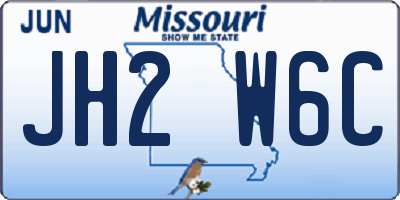 MO license plate JH2W6C