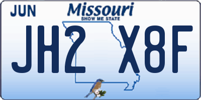 MO license plate JH2X8F